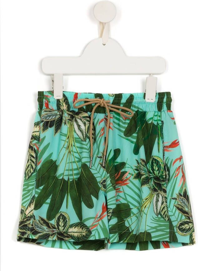 Lygia & Nanny Shorts met bladprint Groen