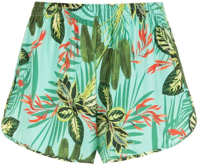 Lygia & Nanny Shorts met tropische print Groen