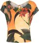 Lygia & Nanny T shirt met bloemenprint dames Polyester Spandex Elastane 38 Geel - Thumbnail 1
