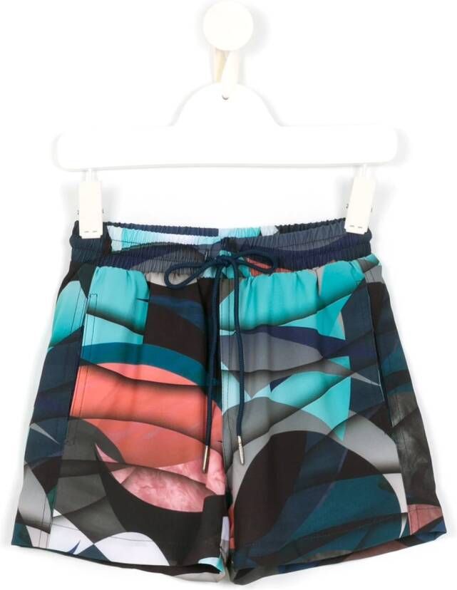 Lygia & Nanny Zwembroek met abstracte print Blauw