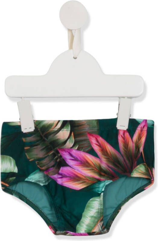Lygia & Nanny Zwembroek met bladerprint Groen