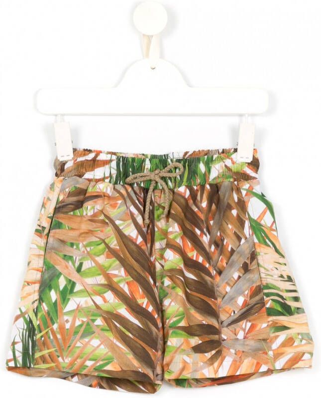 Lygia & Nanny Zwembroek met bladerprint Veelkleurig