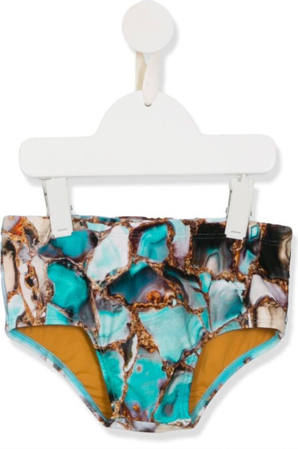 Lygia & Nanny Zwembroek met marmerprint Blauw