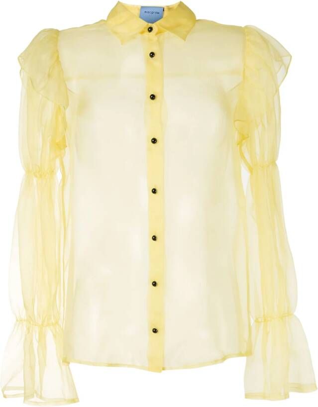 Macgraw Doorzichtige blouse Geel