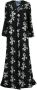Macgraw Maxi-jurk met roosprint Zwart - Thumbnail 1