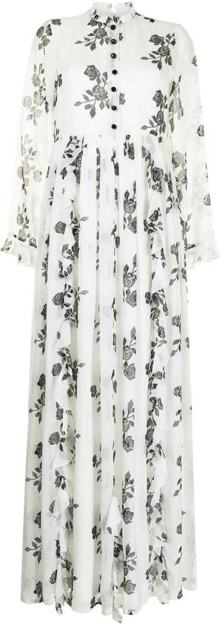 Macgraw Maxi-jurk met ruches Wit