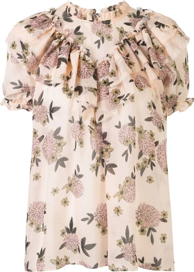 Macgraw Top met bloemenprint Beige