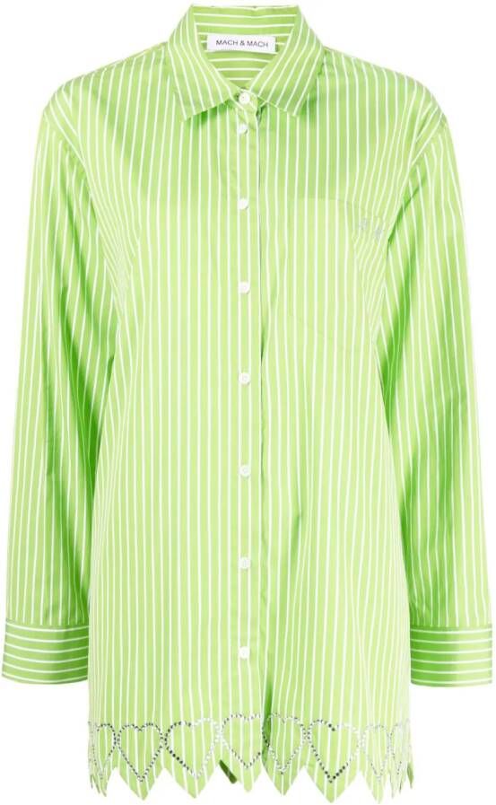 MACH & MACH Gestreepte blouse Groen