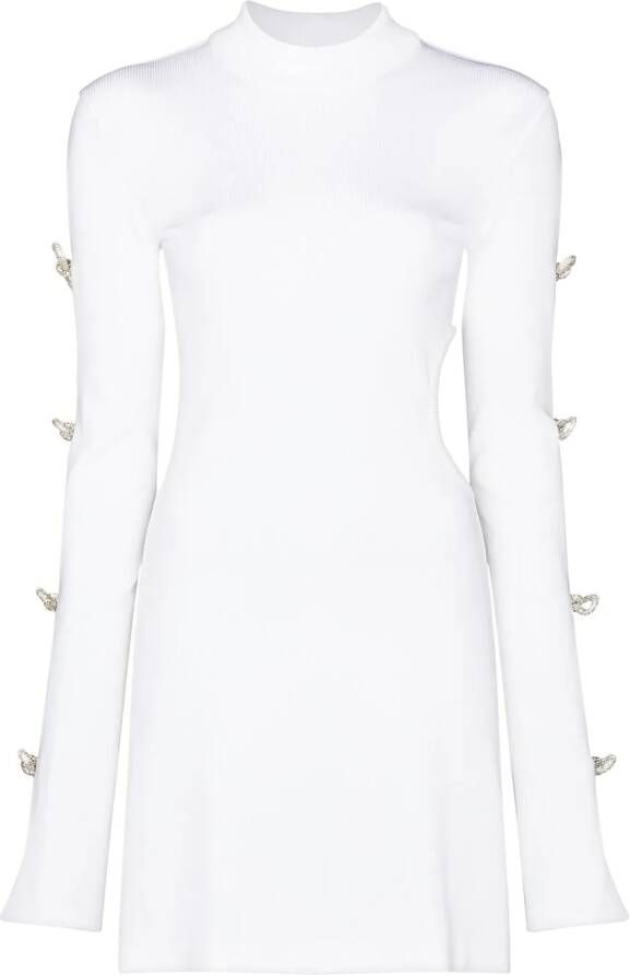 MACH & MACH Uitgesneden mini-jurk Wit