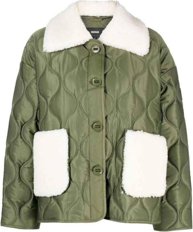 Mackage Jack met lammy kraag Groen