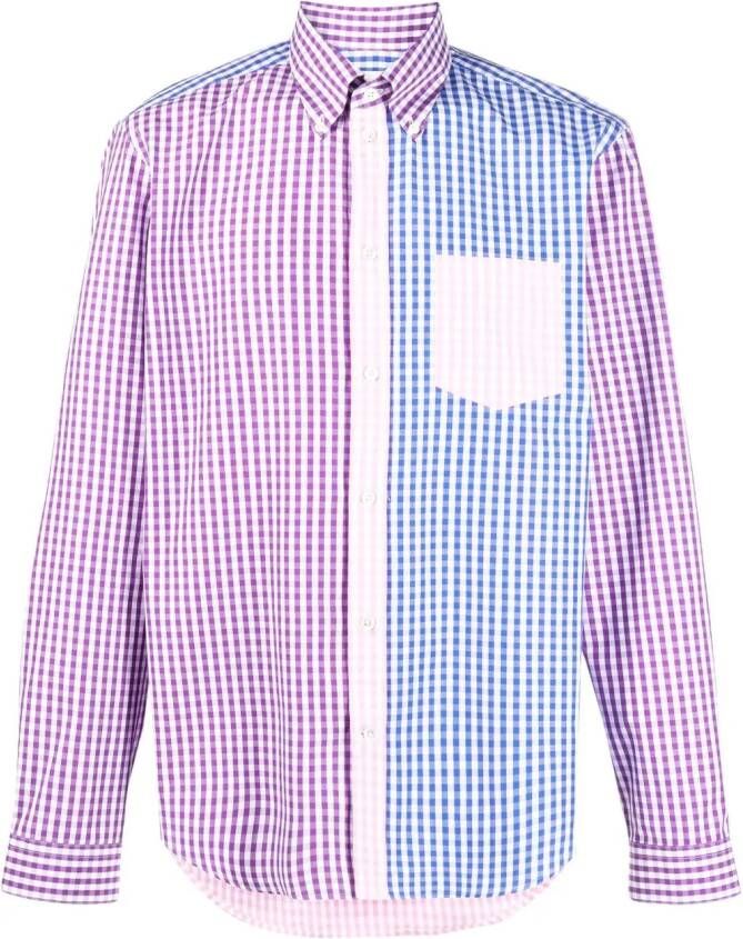 Mackintosh Overhemd met colourblocking Blauw