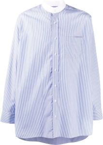 Mackintosh Overhemd met ronde opstaande kraag Blauw