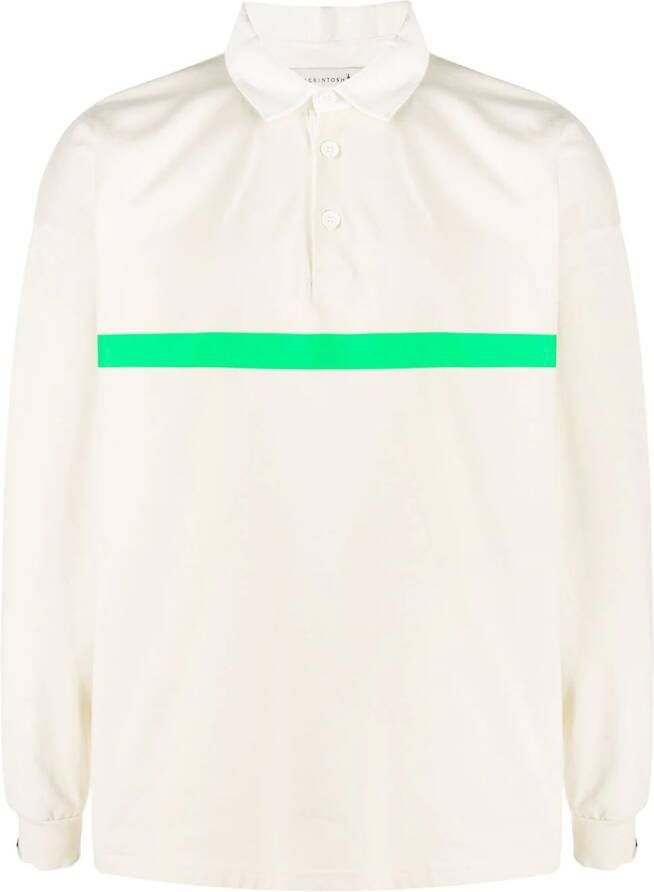 Mackintosh Poloshirt met contrasterende streep Beige