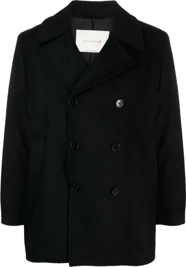 Mackintosh Sailorjas met dubbele rij knopen Zwart