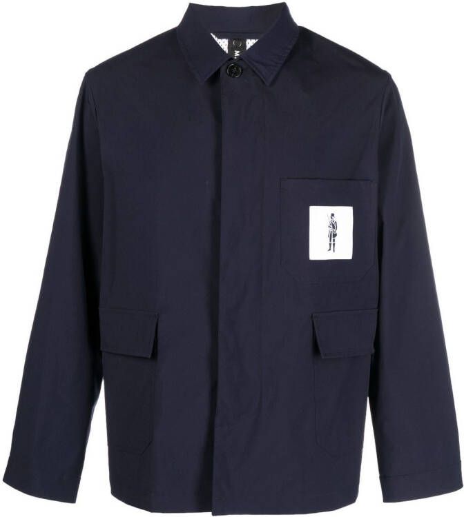 Mackintosh Shirtjack met logopatch Blauw