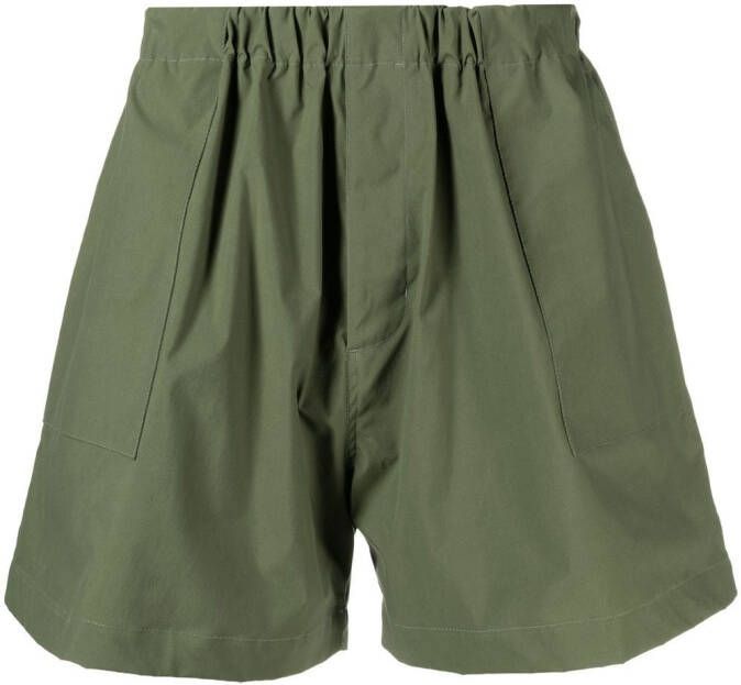 Mackintosh Captain shorts met elastische tailleband Groen