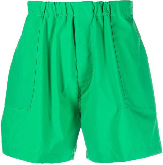 Mackintosh Captain shorts met print Groen