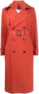 Mackintosh Trenchcoat met dubbele rij knopen Oranje