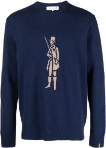 Mackintosh Trui met intarsia logo Blauw
