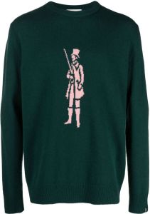 Mackintosh Trui met intarsia logo Groen
