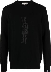 Mackintosh Trui met intarsia logo Zwart