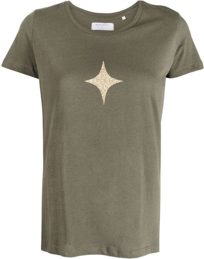 Madison.Maison T-shirt met logoprint Groen