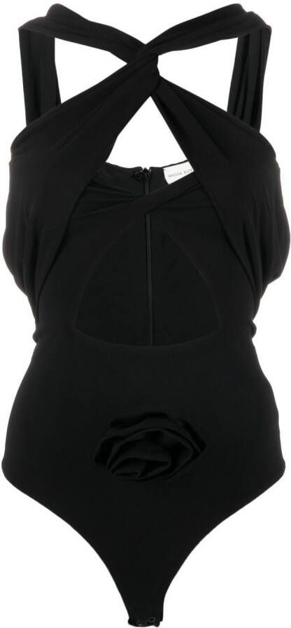 Magda Butrym Gedraaide body Zwart