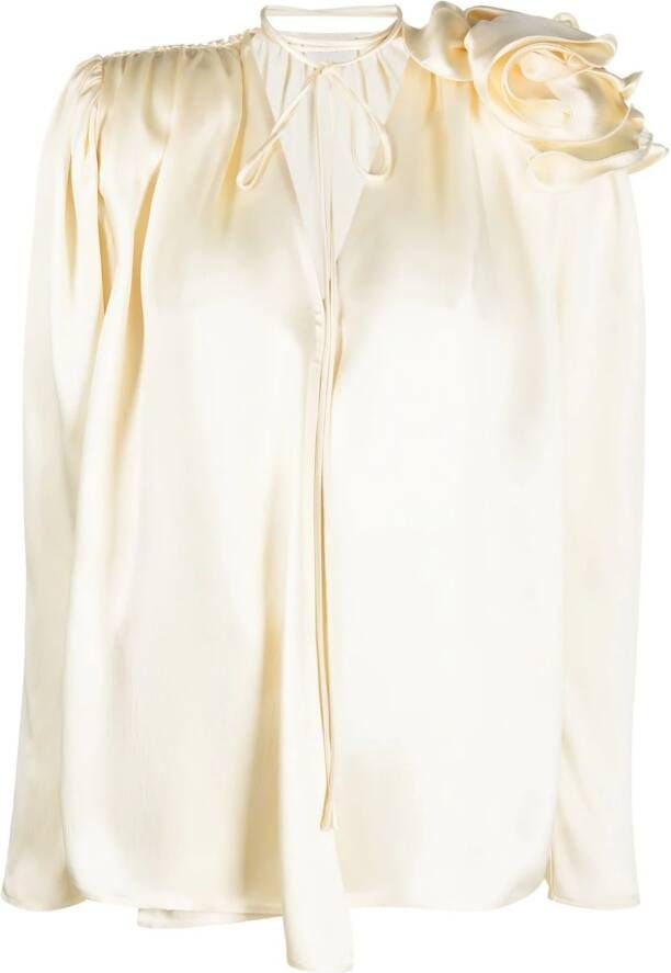Magda Butrym Gedrapeerde blouse Beige