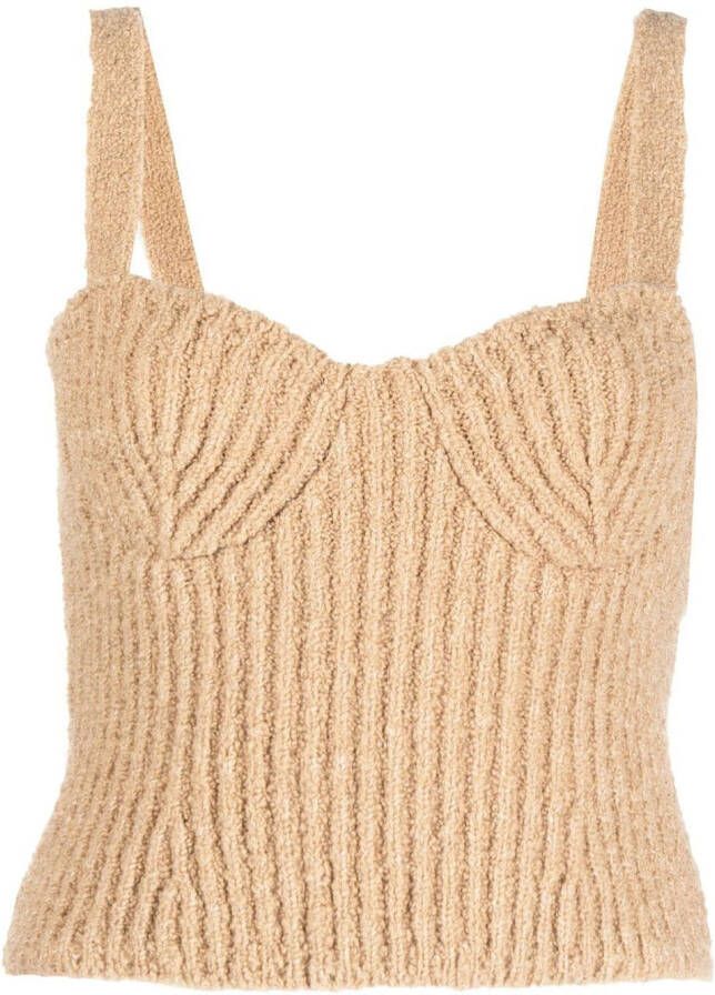 Magda Butrym Geribbelde tanktop Beige