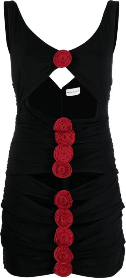 Magda Butrym Mini-jurk met roos applicatie Zwart