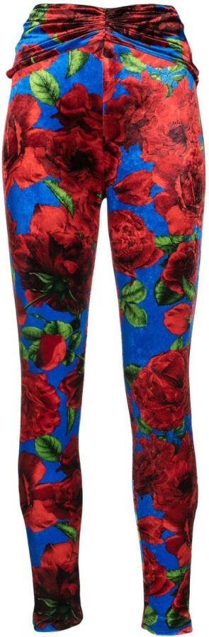 Magda Butrym Legging met roosprint Blauw