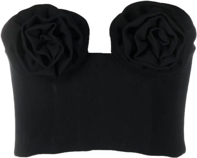 Magda Butrym Top met bloemenpatch Zwart