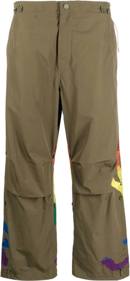 Maharishi Broek met wijde pijpen Groen