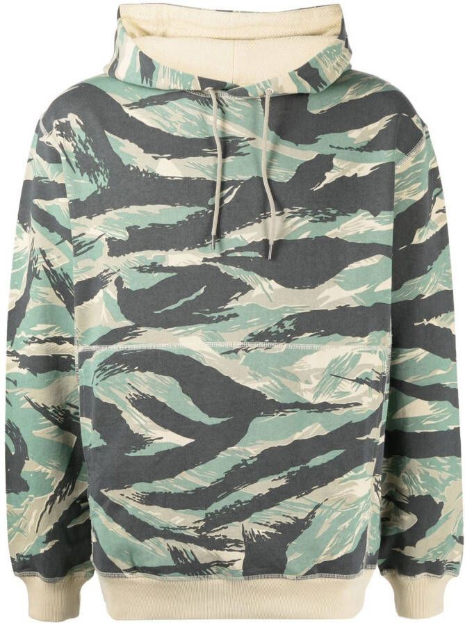 Maharishi Hoodie met camouflageprint Groen
