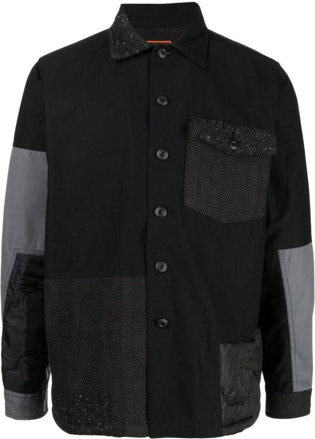Maharishi Overhemd met colourblocking Zwart