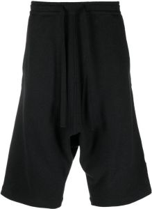 Maharishi organic hemp-organic cotton drop-crotch shorts Zwart