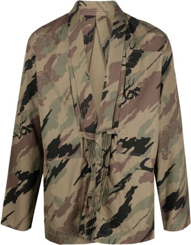 Maharishi Overhemd met camouflageprint Beige