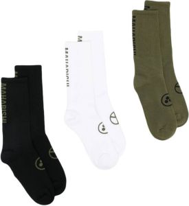 Maharishi Peace set of three socks Zwart