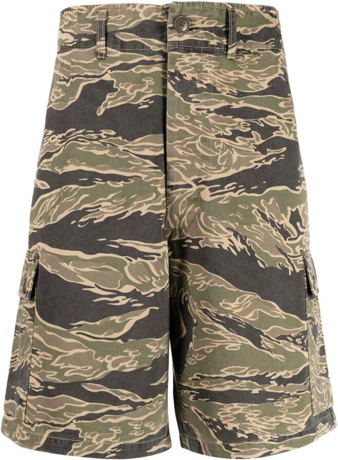 Maharishi Shorts met camouflageprint Groen