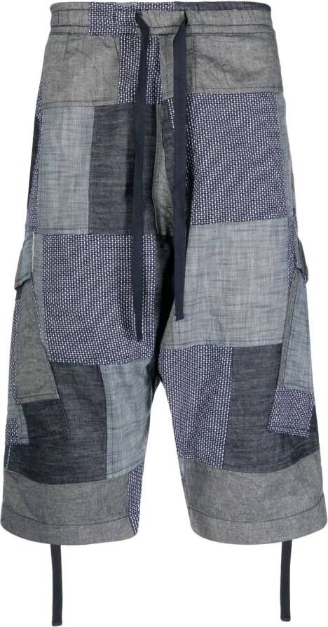 Maharishi Shorts met patchwork Blauw