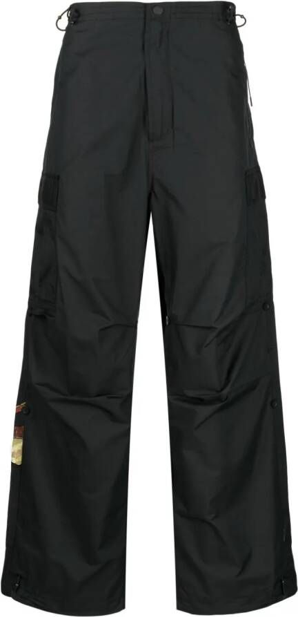 Maharishi Straight broek met borduurwerk Zwart