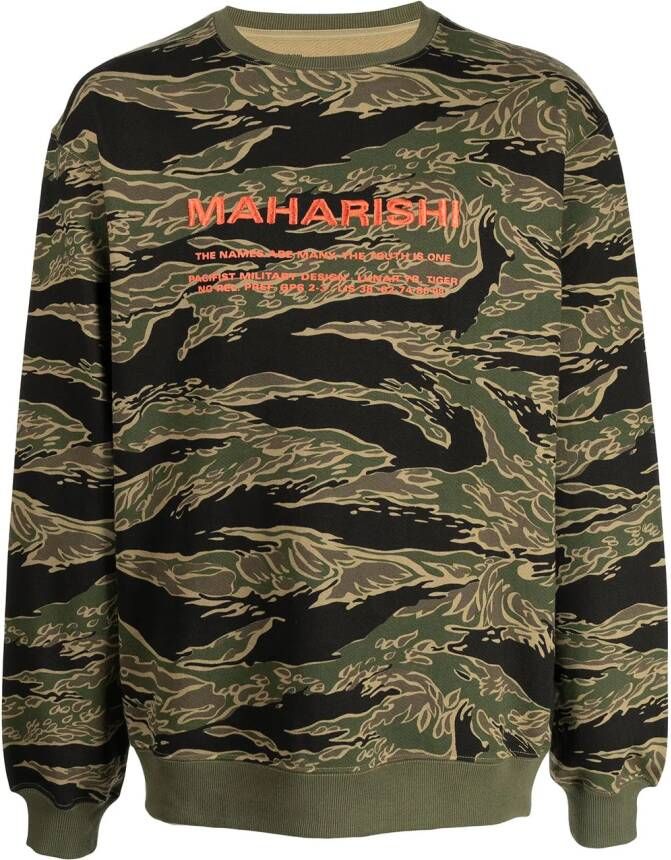Maharishi Sweater met grafische print Groen