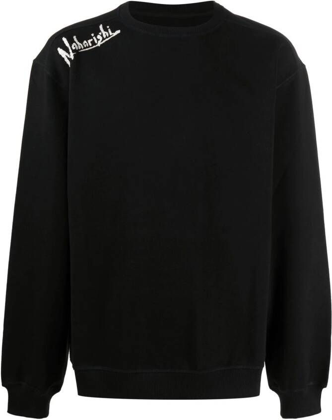 Maharishi Sweater met logodetail Zwart