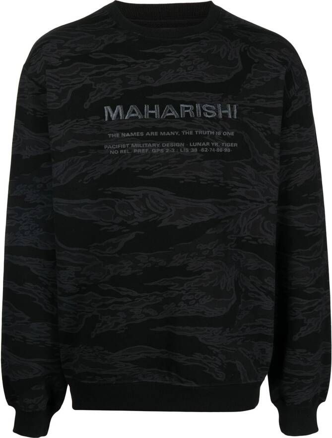 Maharishi Sweater met logoprint Zwart