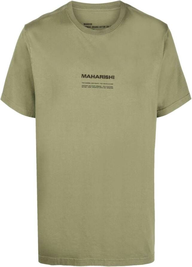 Maharishi T-shirt met geborduurd logo Groen