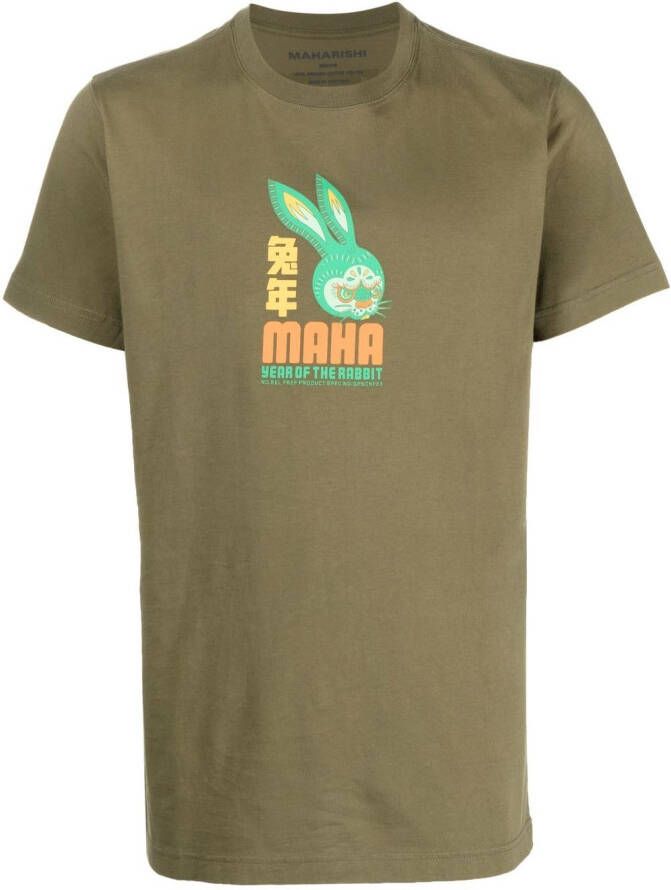 Maharishi T-shirt met grafische print Groen