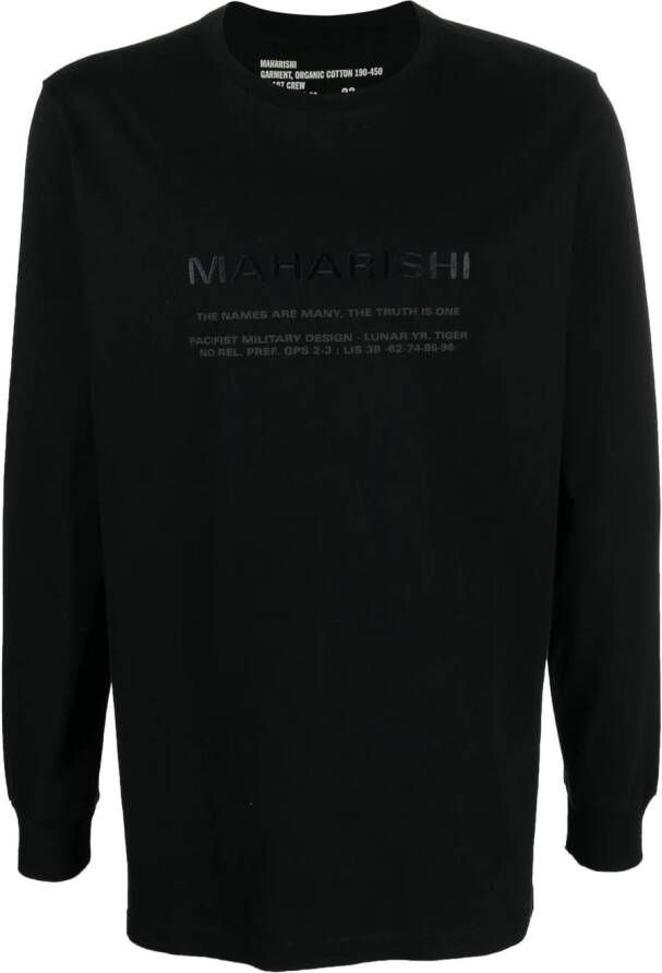 Maharishi T-shirt met logoprint Zwart