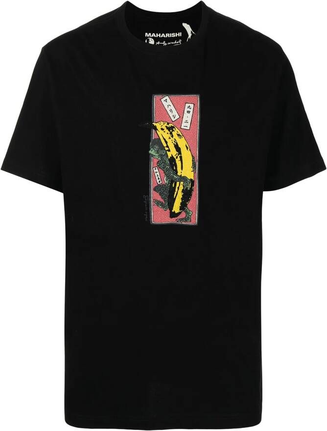 Maharishi T-shirt met print Zwart