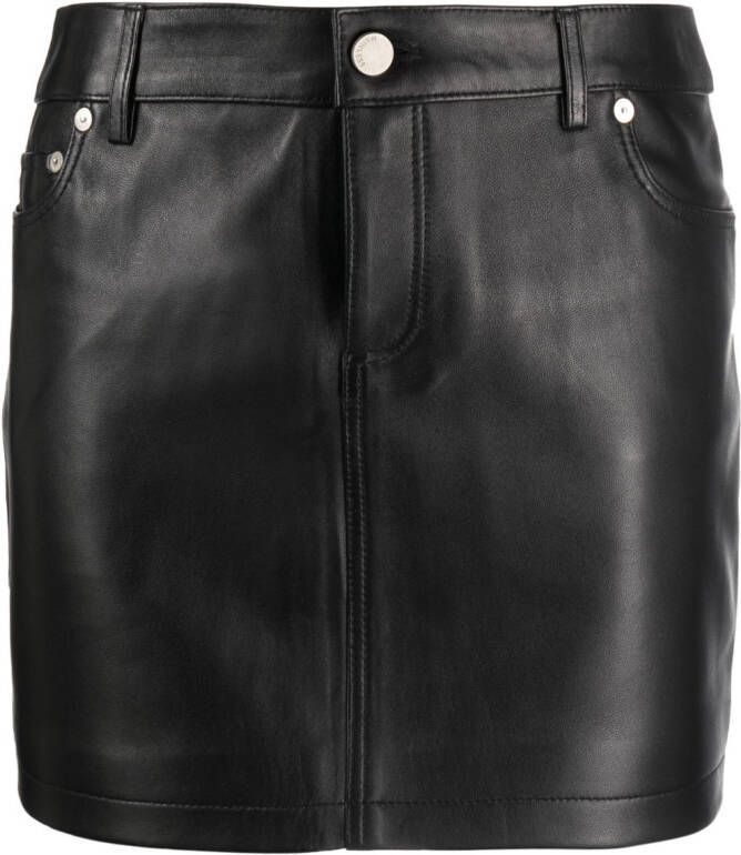 Mainless Leren mini-rok Zwart