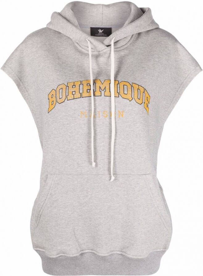 Maison Bohemique Hoodie met logoprint Grijs